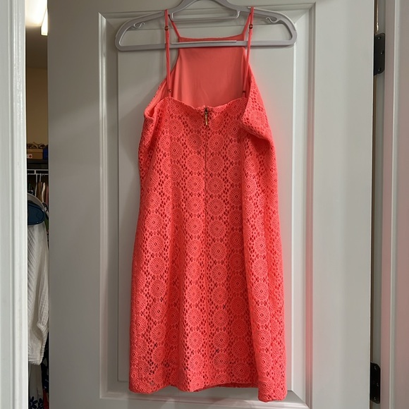 Lilly Pulitzer Costello Cut In Pucker Pink Breakers Lace Shift Dress - Picture 3 of 6